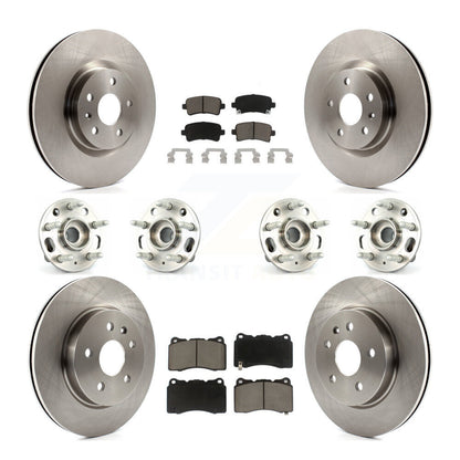 Hub Bearings Disc Brake Rotors And Pads Front Rear Kit (10Pc) For Cadillac XTS