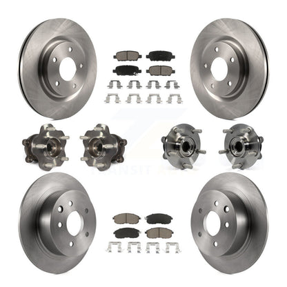 Hub Bearings Disc Brake Rotors And Pads Front Rear Kit (10Pc) For Nissan Juke