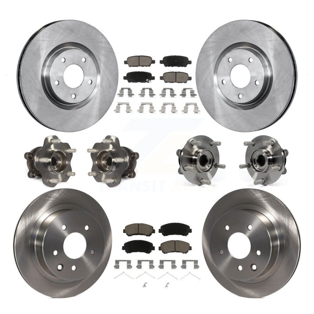 Hub Bearings Disc Brake Rotors And Pads Front Rear Kit (10Pc) For Nissan Juke