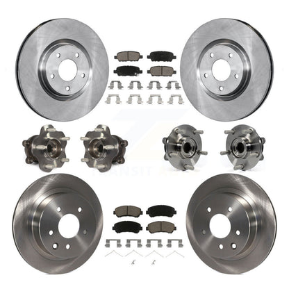 Hub Bearings Disc Brake Rotors And Pads Front Rear Kit (10Pc) For Nissan Juke