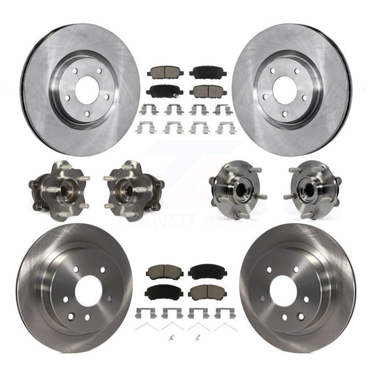 Hub Bearings Disc Brake Rotors And Pads Front Rear Kit (10Pc) For Nissan Juke