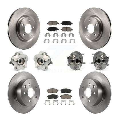 Hub Bearings Disc Brake Rotors And Pads Front Rear Kit (10Pc) For Nissan Juke