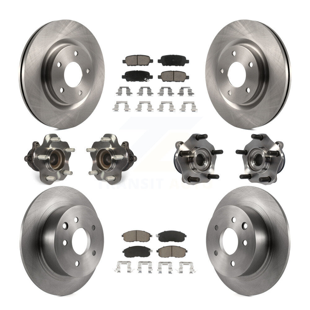 Hub Bearing Brake Rotor Pad Front Rear Kit (10Pc) For Nissan Sentra Turbocharged