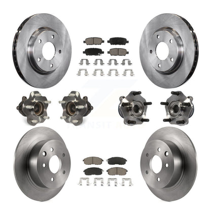 Hub Bearings Disc Brake Rotors And Pads Front Rear Kit (10Pc) For Nissan Sentra