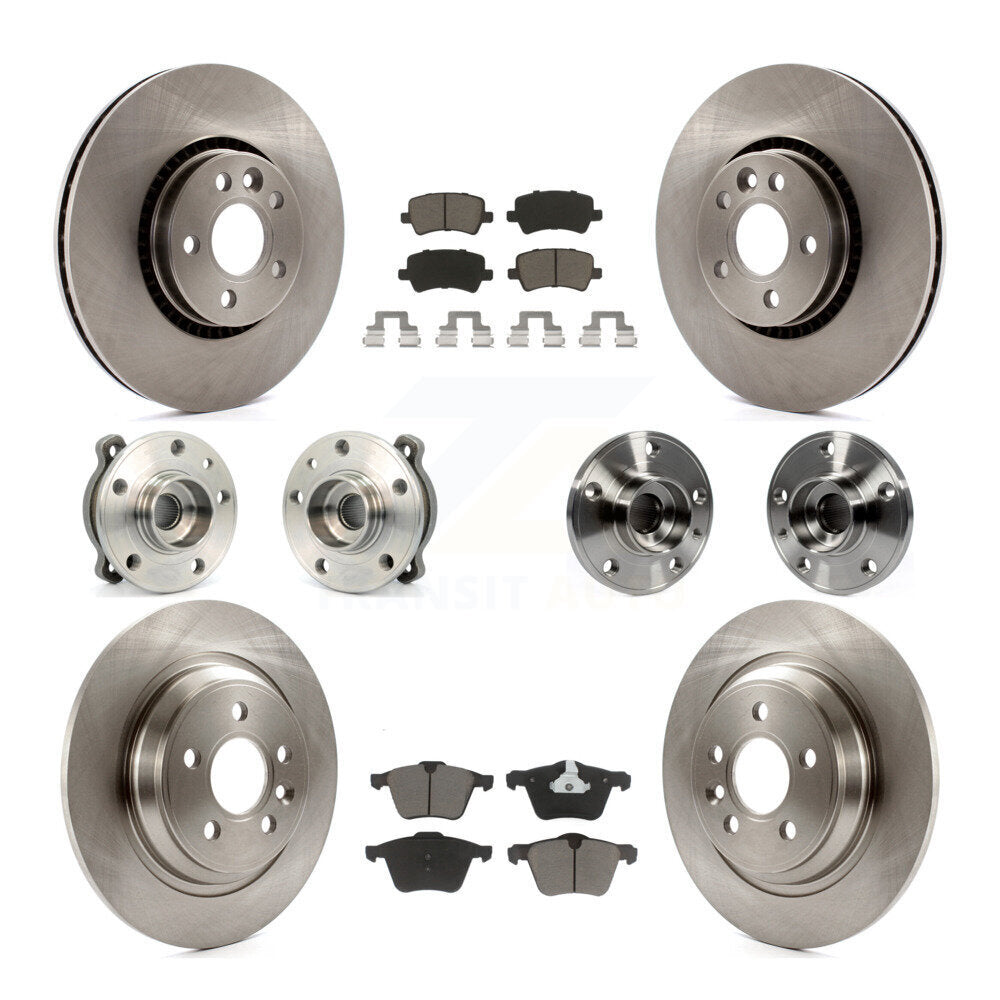 Hub Bearing Disc Brake Rotor & Pad Front Rear Kit (10Pc) For Volvo S60 V60 Cross