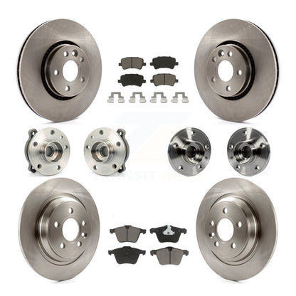 Hub Bearing Disc Brake Rotor & Pad Front Rear Kit (10Pc) For Volvo S60 V60 Cross