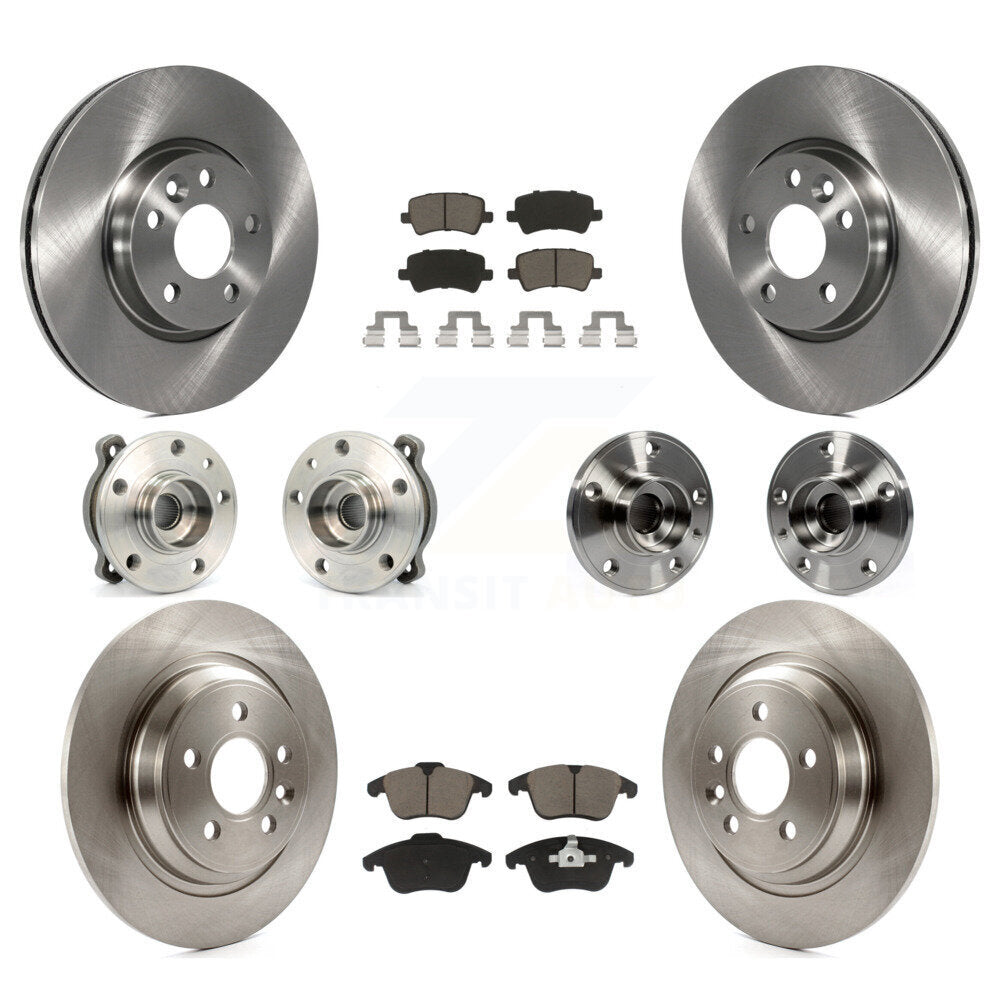 Hub Bearing Brake Rotor & Pads Front Rear Kit (10Pc) For 2013-2014 Volvo S60 AWD