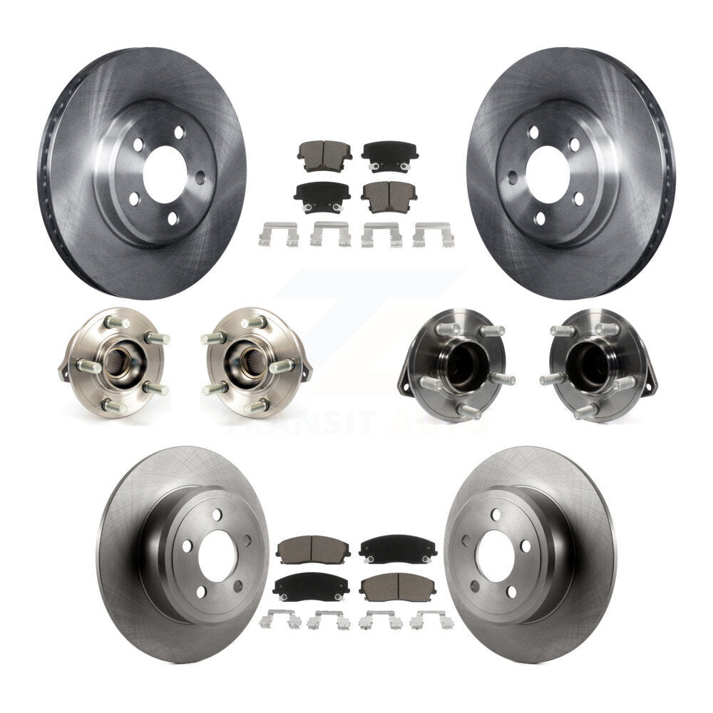 Hub Bearing Brake Rotor Pad Front Rear Kit (10Pc) For Chrysler 300 Dodge Charger