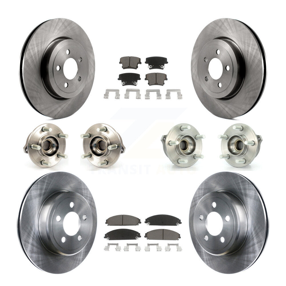 Hub Bearing Brake Rotor Pad Front Rear Kit (10Pc) For Chrysler 300 Dodge Charger