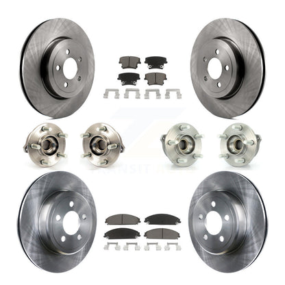 Hub Bearing Brake Rotor Pad Front Rear Kit (10Pc) For Chrysler 300 Dodge Charger