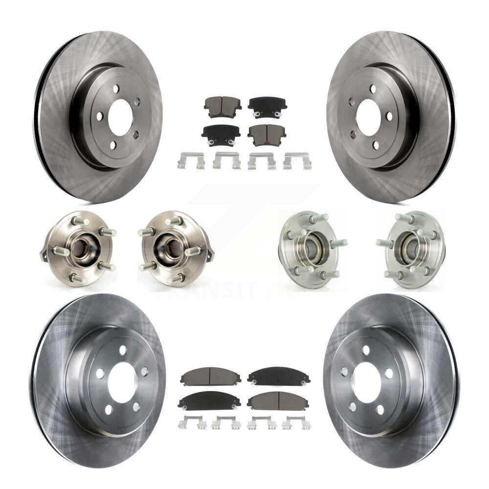 Hub Bearing Brake Rotor Pad Front Rear Kit (10Pc) For Chrysler 300 Dodge Charger