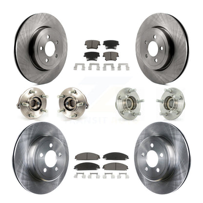 Hub Bearing Brake Rotor Pad Front Rear Kit (10Pc) For Chrysler 300 Dodge Charger
