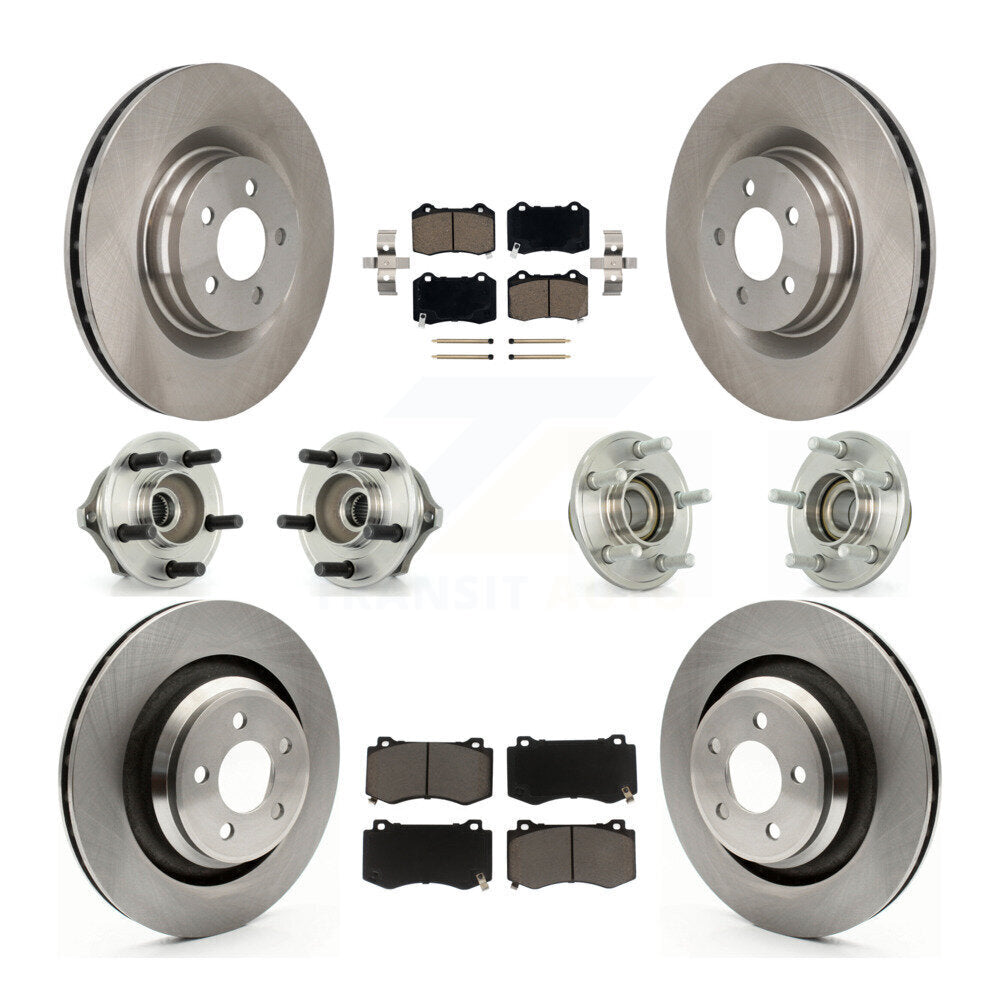 Hub Bearing Brake Rotor Pad Front Rear Kit (10Pc) For Chrysler 300 Dodge Charger