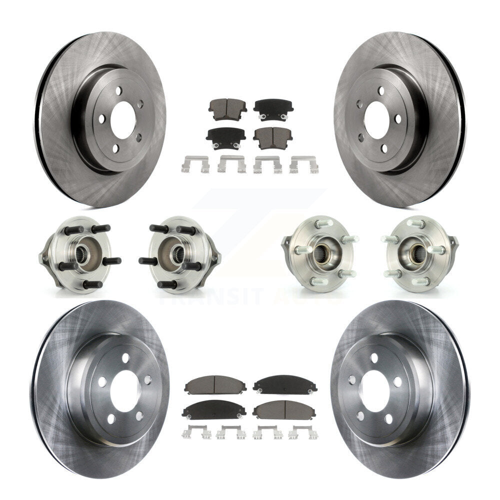 Hub Bearing Brake Rotor Pad Front Rear Kit (10Pc) For Chrysler 300 Dodge Charger
