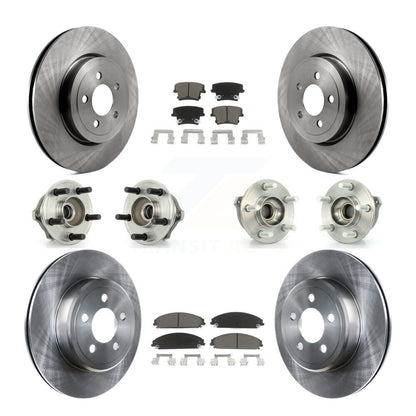 Hub Bearing Brake Rotor Pad Front Rear Kit (10Pc) For Chrysler 300 Dodge Charger