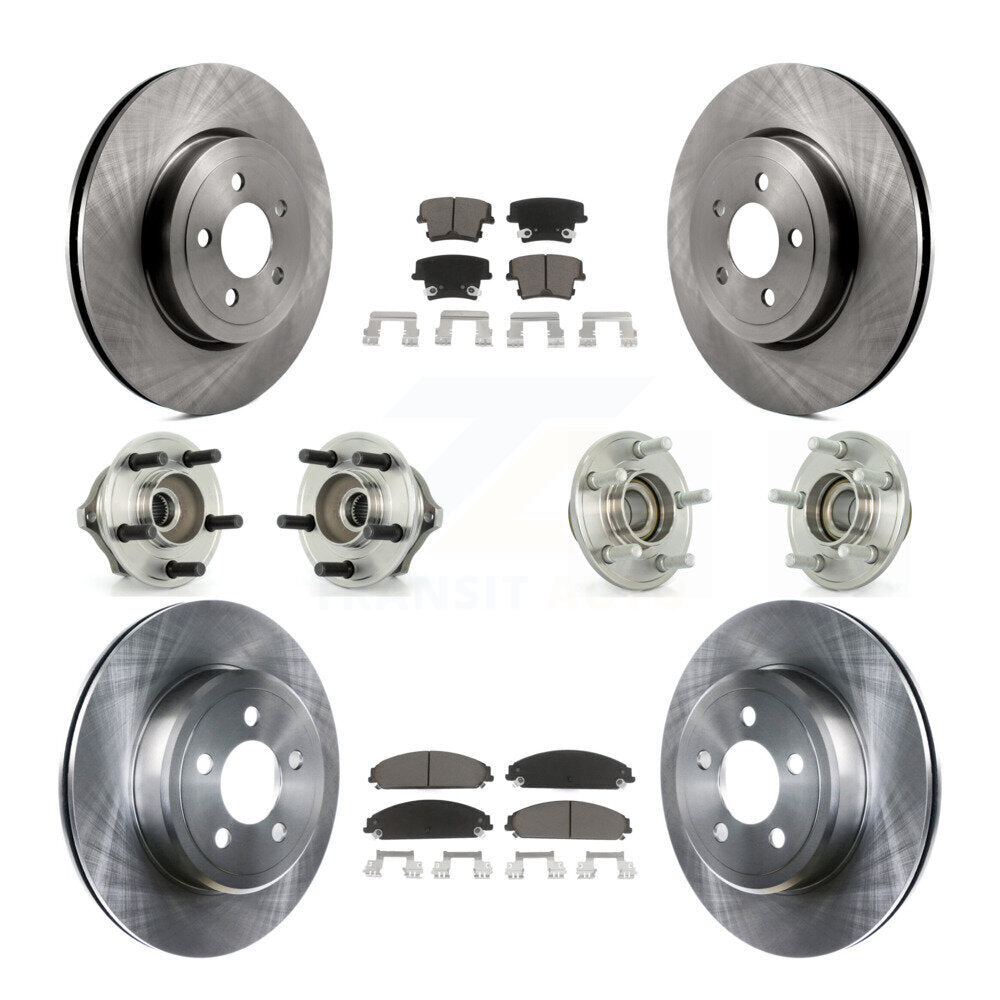 Hub Bearing Brake Rotor Pad Front Rear Kit (10Pc) For Chrysler 300 Dodge Charger