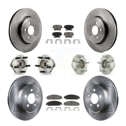 Hub Bearing Brake Rotor Pad Front Rear Kit (10Pc) For Chrysler 300 Dodge Charger
