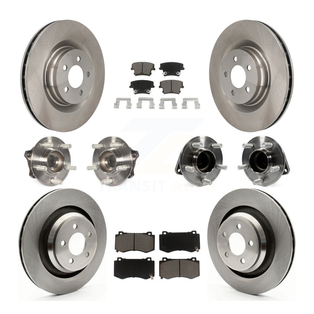 Hub Bearings Disc Brake Rotors And Pads Front Rear Kit (10Pc) For Dodge Charger
