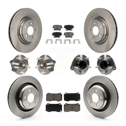 Hub Bearings Disc Brake Rotors And Pads Front Rear Kit (10Pc) For Dodge Charger