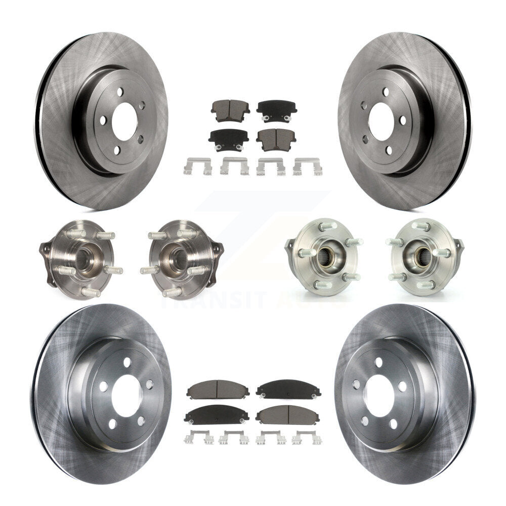 Hub Bearing Brake Rotor & Pad Front Rear Kit (10Pc) For Dodge Charger Challenger
