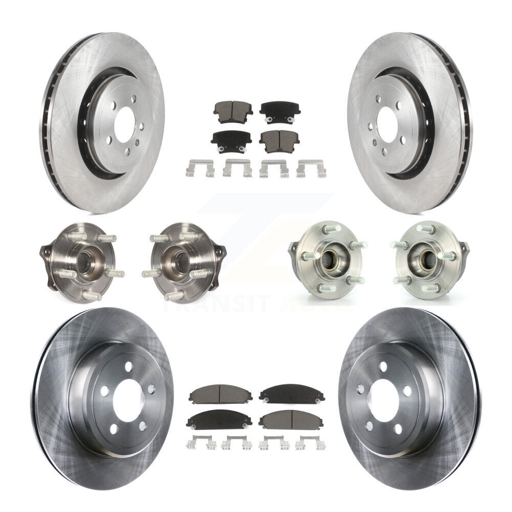 Hub Bearings Disc Brake Rotors And Pads Front Rear Kit (10Pc) For Dodge Charger