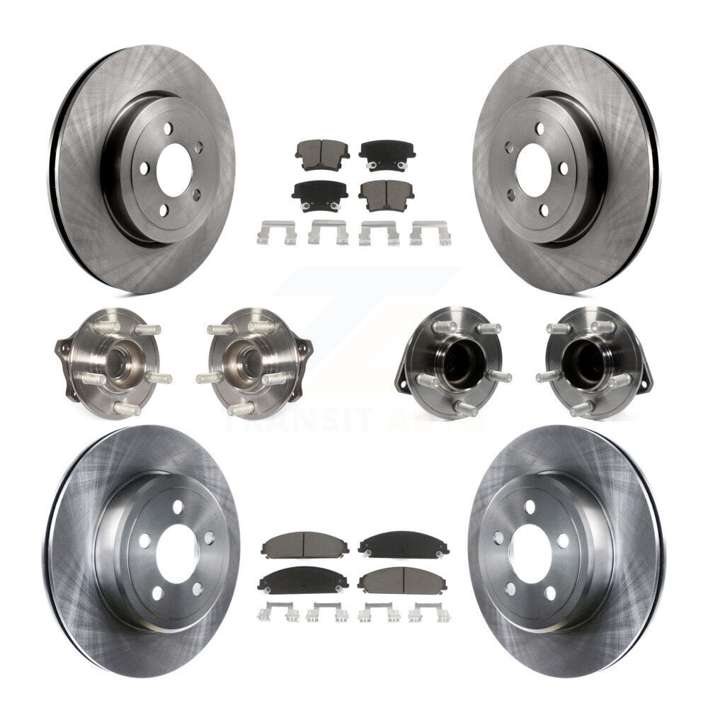 Hub Bearing Brake Rotor & Pad Front Rear Kit (10Pc) For Dodge Charger Challenger