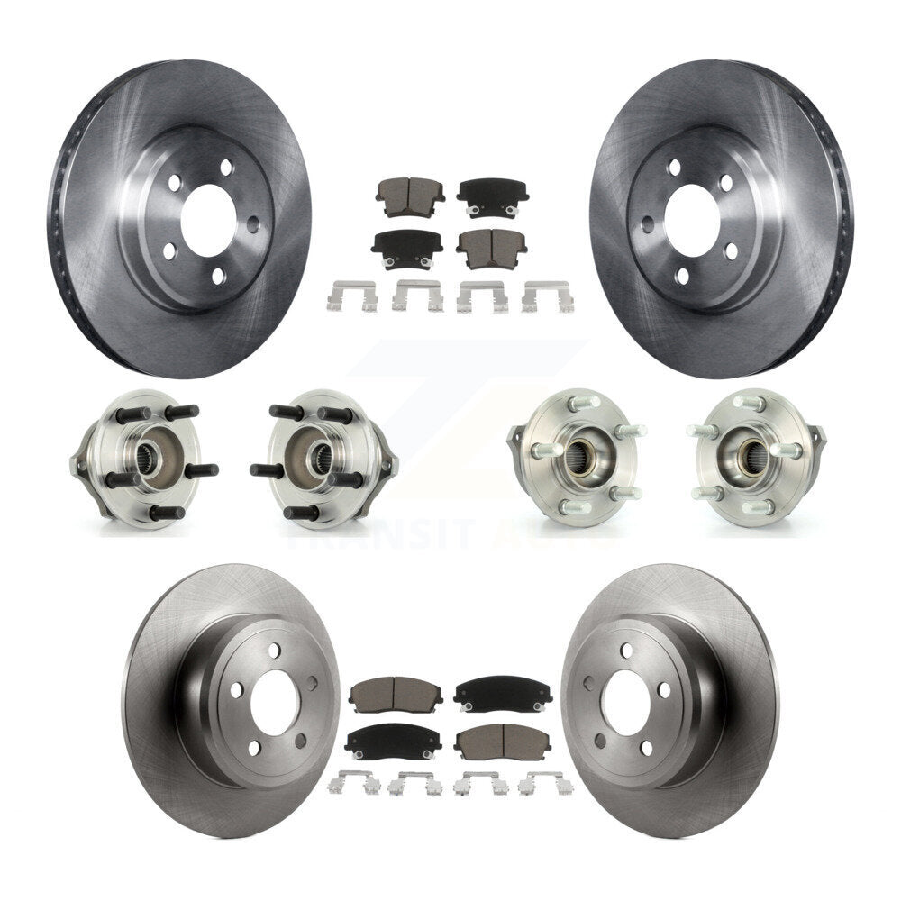 Hub Bearing Disc Brake Rotor Pads Front Rear Kit (10Pc) For Dodge Charger Magnum