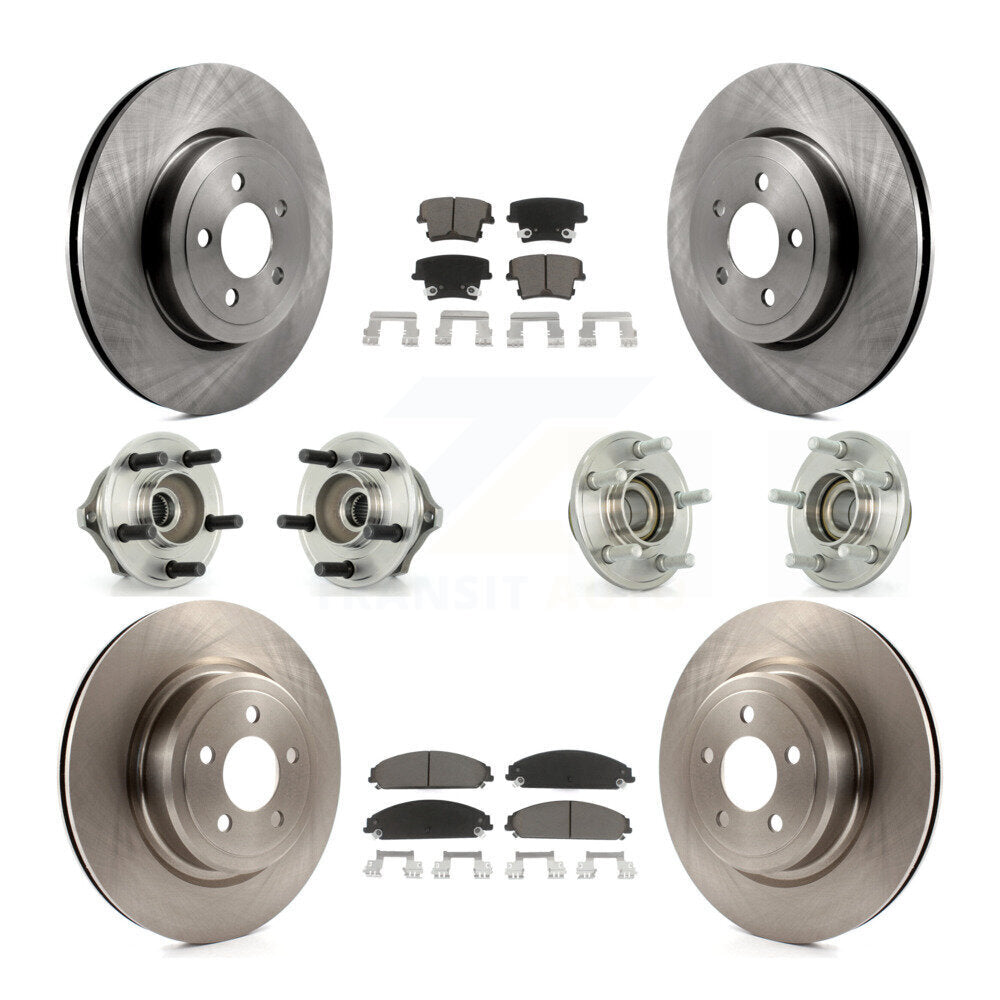 Hub Bearings Disc Brake Rotors And Pads Front Rear Kit (10Pc) For Dodge Charger