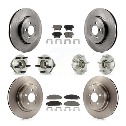 Hub Bearings Disc Brake Rotors And Pads Front Rear Kit (10Pc) For Dodge Charger