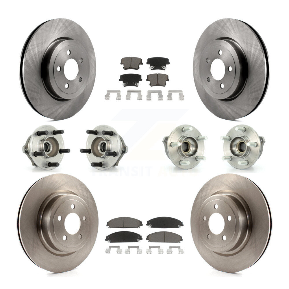 Hub Bearings Disc Brake Rotors And Pads Front Rear Kit (10Pc) For Dodge Charger