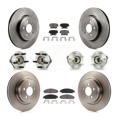Hub Bearings Disc Brake Rotors And Pads Front Rear Kit (10Pc) For Dodge Charger