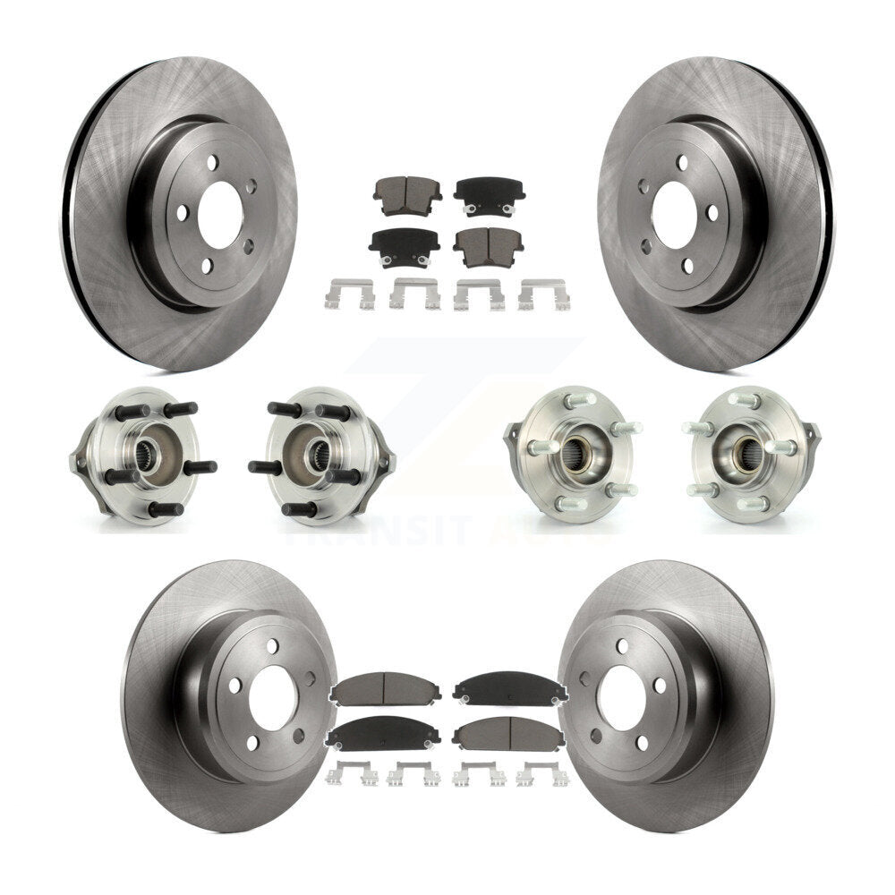 Hub Bearing Brake Rotor Pad Front Rear Kit (10Pc) For Chrysler 300 AWD with 3.5L