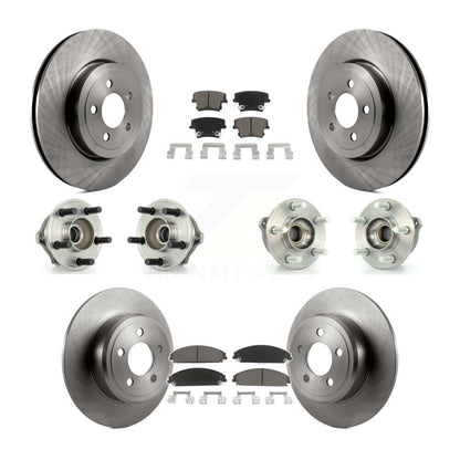 Hub Bearing Brake Rotor Pad Front Rear Kit (10Pc) For Chrysler 300 AWD with 3.5L