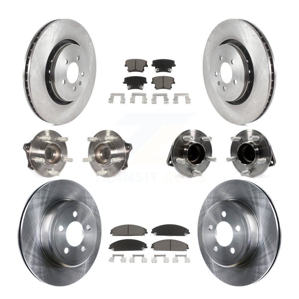 Hub Bearings Disc Brake Rotors And Pads Front Rear Kit (10Pc) For Dodge Charger