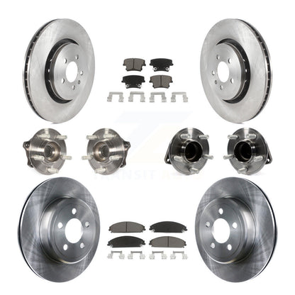 Hub Bearings Disc Brake Rotors And Pads Front Rear Kit (10Pc) For Dodge Charger