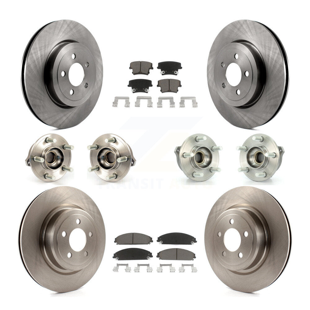 Hub Bearings Disc Brake Rotors And Pads Front Rear Kit (10Pc) For Dodge Charger