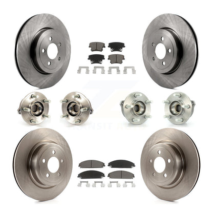 Hub Bearings Disc Brake Rotors And Pads Front Rear Kit (10Pc) For Dodge Charger