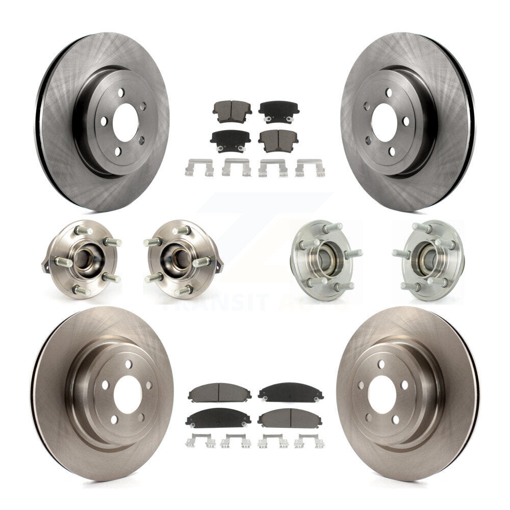 Hub Bearings Disc Brake Rotors And Pads Front Rear Kit (10Pc) For Dodge Charger