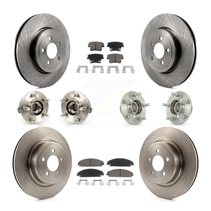 Hub Bearings Disc Brake Rotors And Pads Front Rear Kit (10Pc) For Dodge Charger