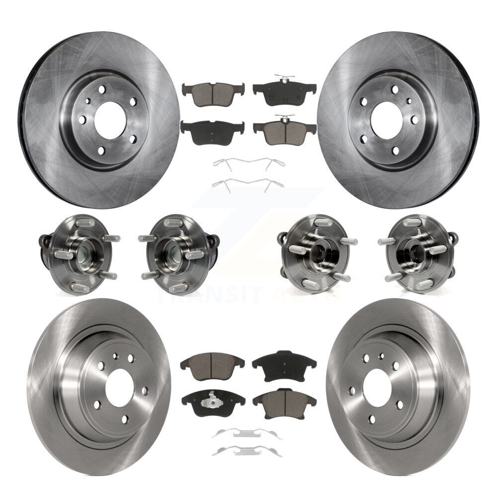 Hub Bearing Brake Rotor & Pads Front Rear Kit (10Pc) For Ford Fusion Lincoln MKZ