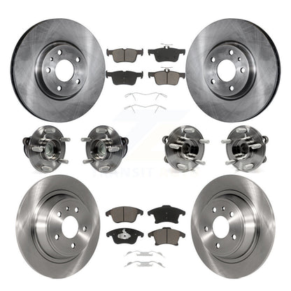 Hub Bearing Brake Rotor & Pads Front Rear Kit (10Pc) For Ford Fusion Lincoln MKZ