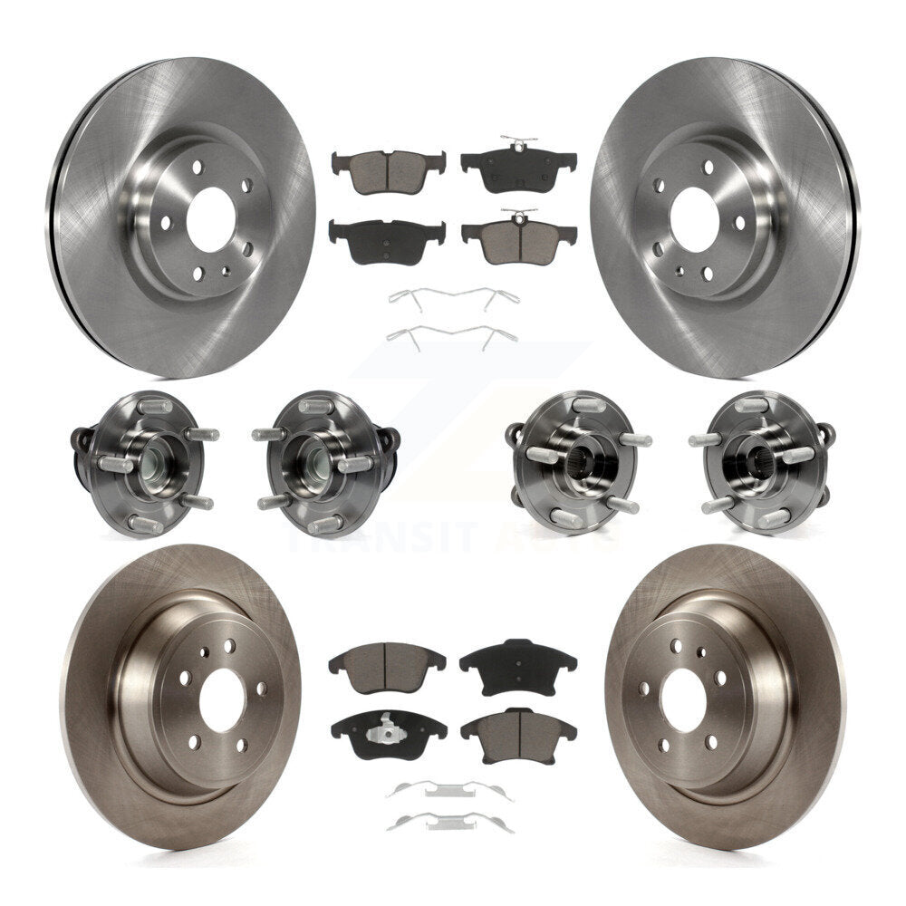Hub Bearing Brake Rotor & Pads Front Rear Kit (10Pc) For Ford Fusion Lincoln MKZ