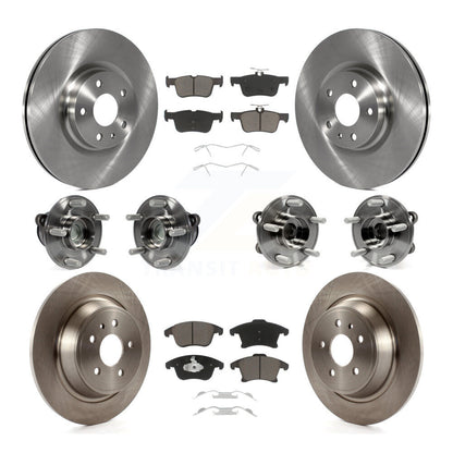 Hub Bearing Brake Rotor & Pads Front Rear Kit (10Pc) For Ford Fusion Lincoln MKZ