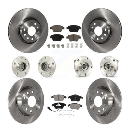Hub Bearing Brake Rotor & Pads Front Rear Kit (10Pc) For 12-14 Volkswagen Passat