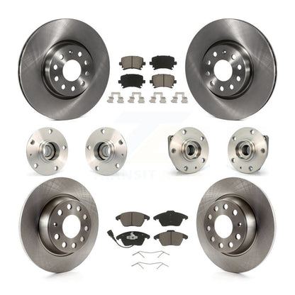 Hub Bearings Disc Brake Rotors And Pads Front Rear Kit (10Pc) For Volkswagen GTI