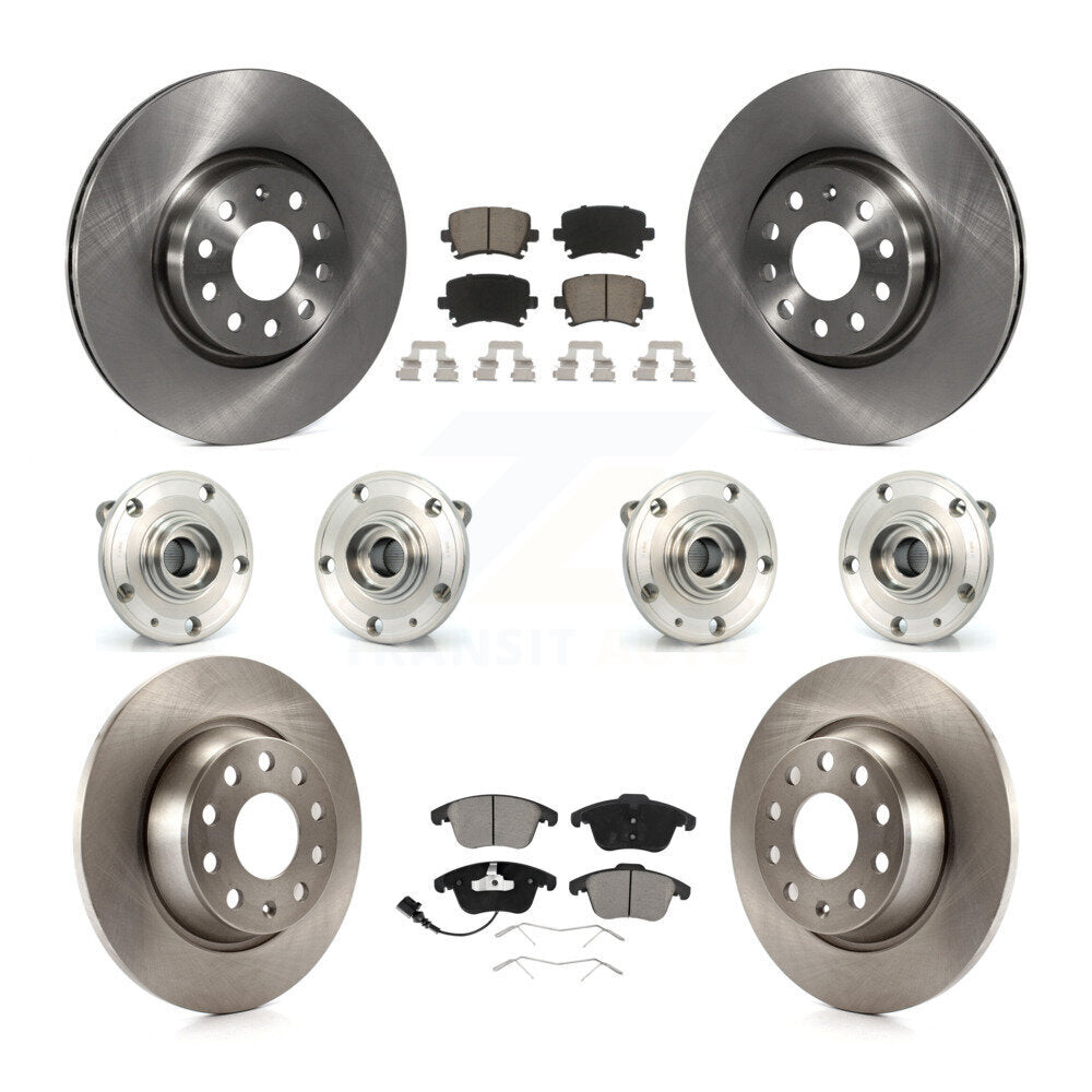 Hub Bearing Brake Rotor Pads Front Rear Kit (10Pc) For Volkswagen Tiguan Audi Q3