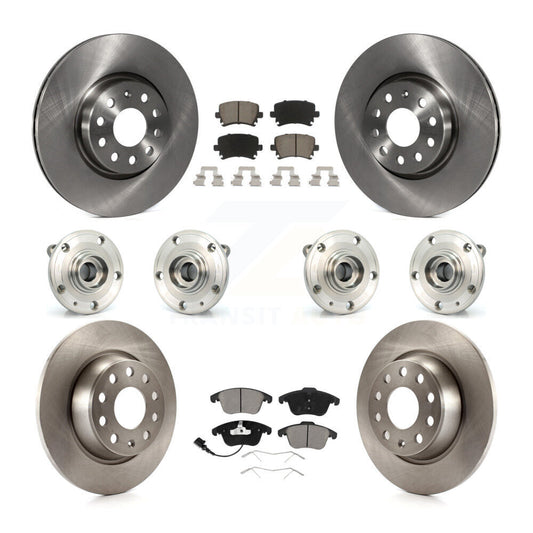 Hub Bearing Brake Rotor Pads Front Rear Kit (10Pc) For Volkswagen Tiguan Audi Q3