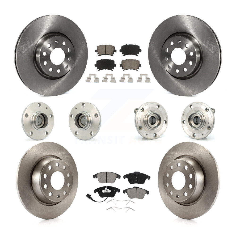 Hub Bearing Brake Rotor Pads Front Rear Kit (10Pc) For Volkswagen Tiguan Audi Q3