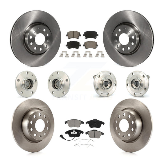 Hub Bearing Brake Rotor Pads Front Rear Kit (10Pc) For Volkswagen Tiguan Audi Q3