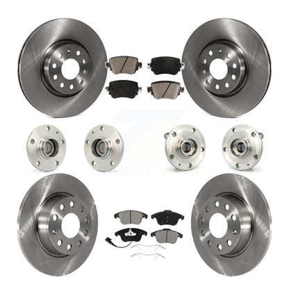 Hub Bearing Disc Brake Rotor And Pad Front Rear Kit (10Pc) For Volkswagen Passat